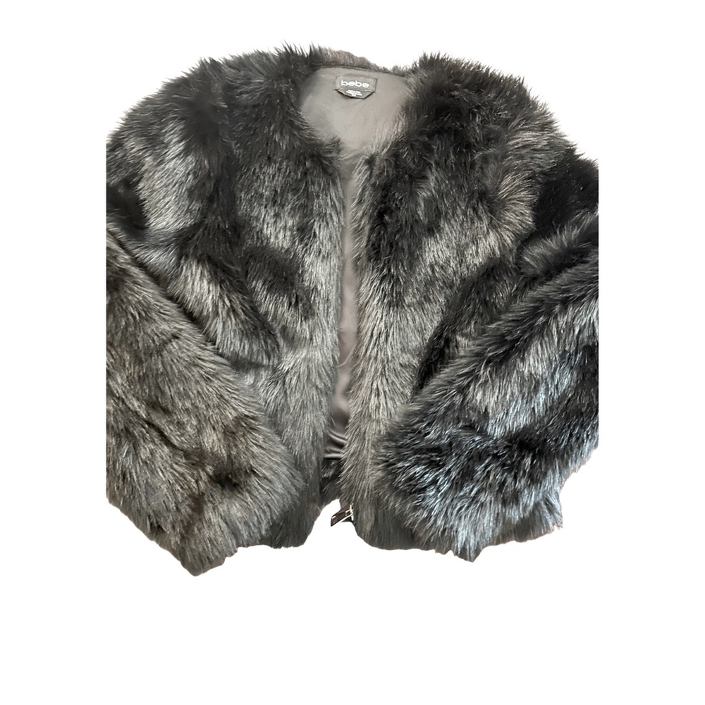 Bebe faux fur jacket black